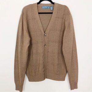 Oscar de la Renta brown cardigan sweater sz L